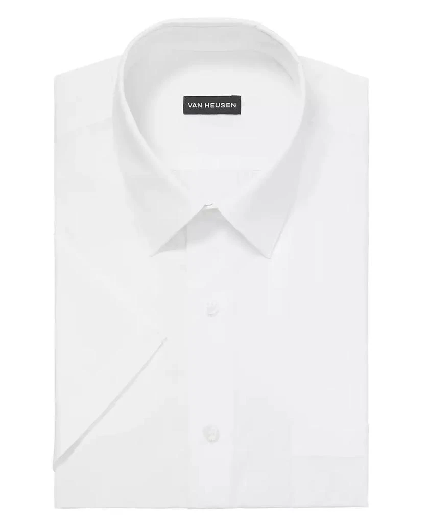 商品Van Heusen|Poplin Solid Short-Sleeve Dress Shirt,价格¥148,第3张图片详细描述