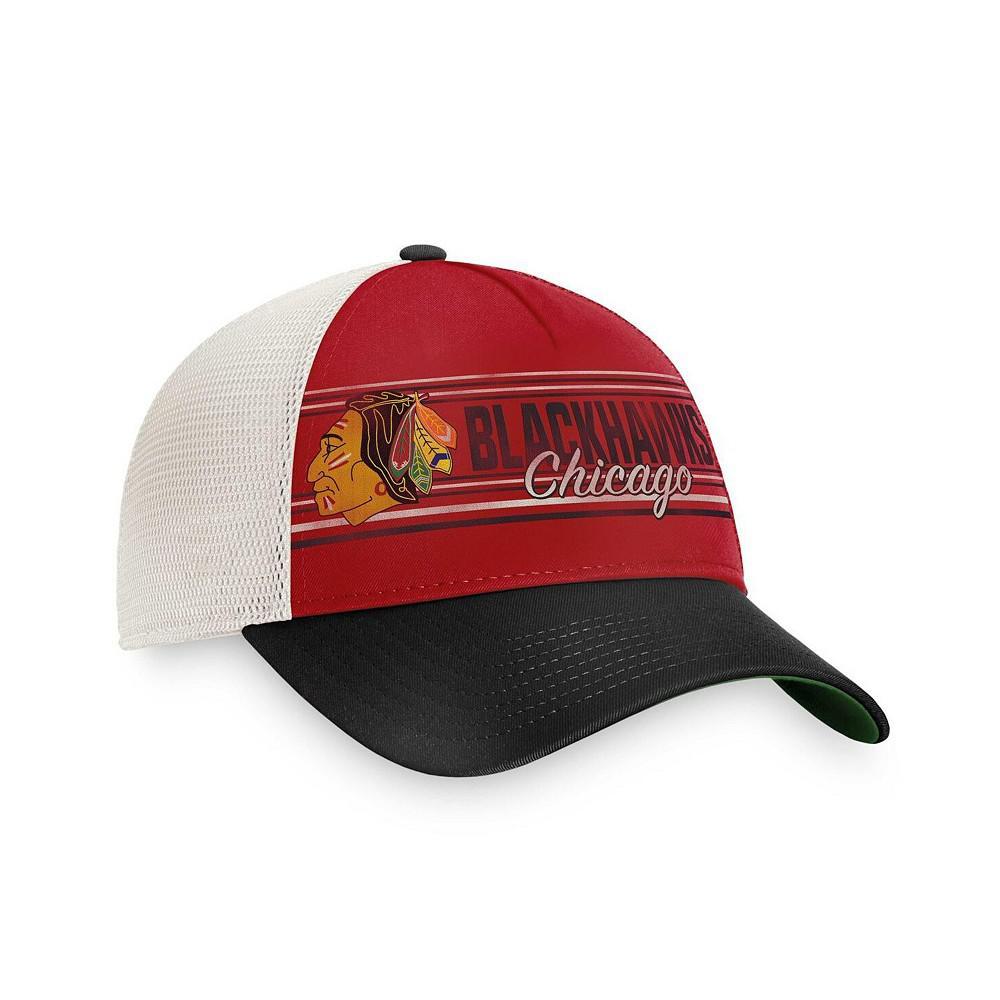 商品Fanatics|Men's Branded Red, Black Chicago Blackhawks True Classic Retro Trucker Snapback Hat,价格¥173,第5张图片详细描述