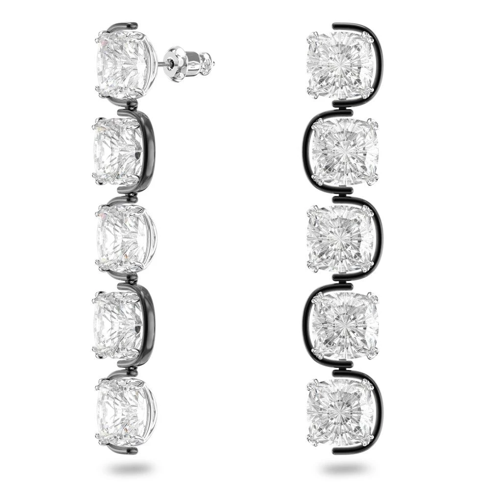 商品Swarovski|Harmonia drop earrings cushion cut floating crystals white,价格¥1641,第3张图片详细描述