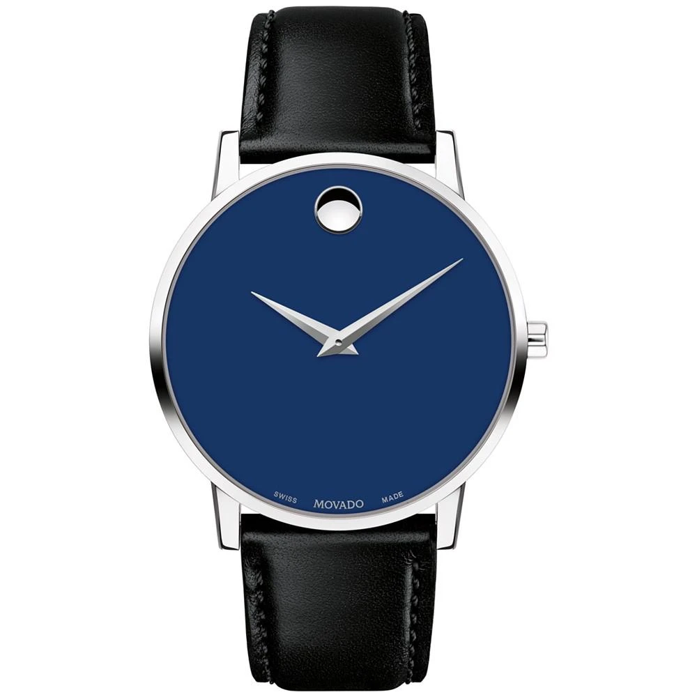 商品Movado|Men's Swiss Museum Classic Black Leather Strap Watch,价格¥3101,第1张图片