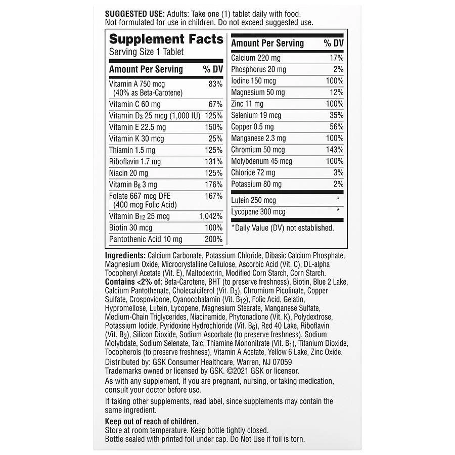 商品Centrum|Adult 50+, Multivitamin & Multimineral Supplements Tablets,价格¥126,第2张图片详细描述