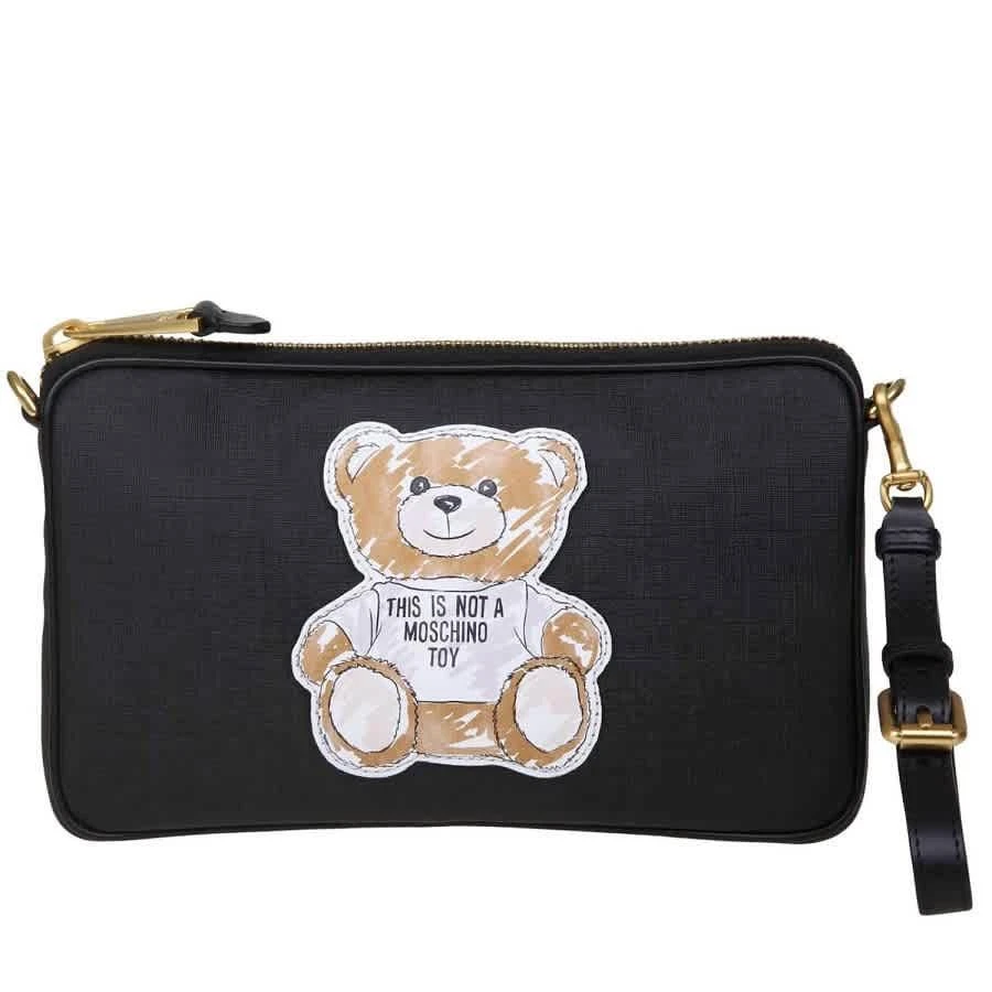 商品Moschino|Moschino Ladies Teddy Black Leather Shoulder Bag,价格¥2497,第1张图片