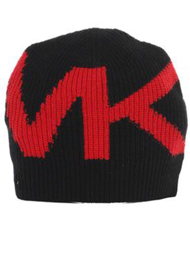 迈克高仕Michael Kors MK女款黑色帽子|Michael Logo Intarsia Knitted 
