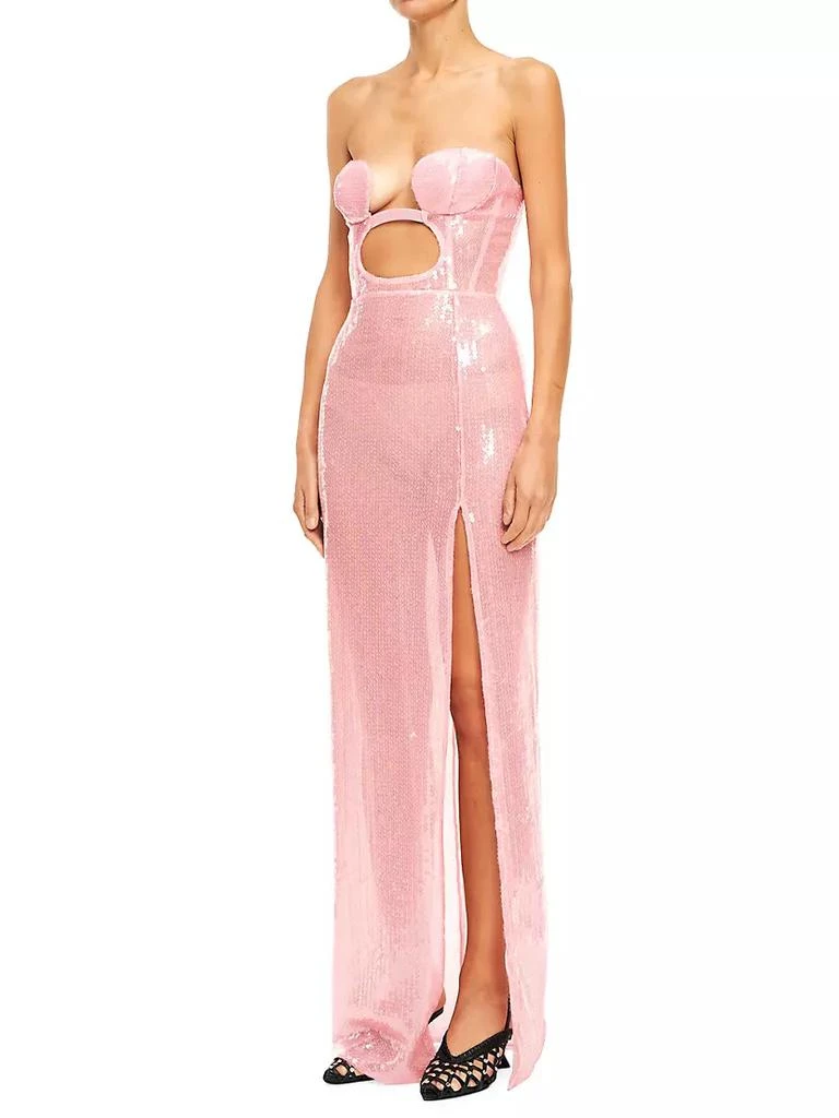 商品Nensi Dojaka|Sequined Cut-Out Bustier Column Gown,价格¥6322,第2张图片详细描述