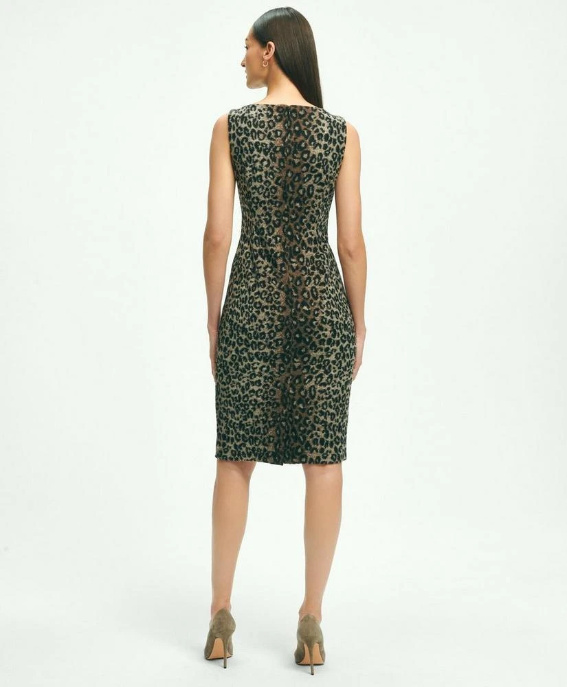 商品Brooks Brothers|Wool Blend Leopard Print Sheath Dress,价格¥1172,第4张图片详细描述