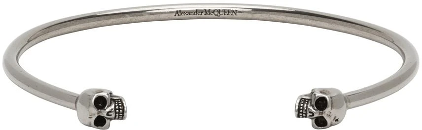 商品Alexander McQueen|Silver Skull Cuff Bracelet,价格¥1698,第1张图片