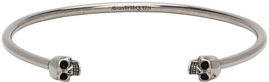 商品Alexander McQueen|Silver Skull Cuff Bracelet,价格¥1601,第1张图片