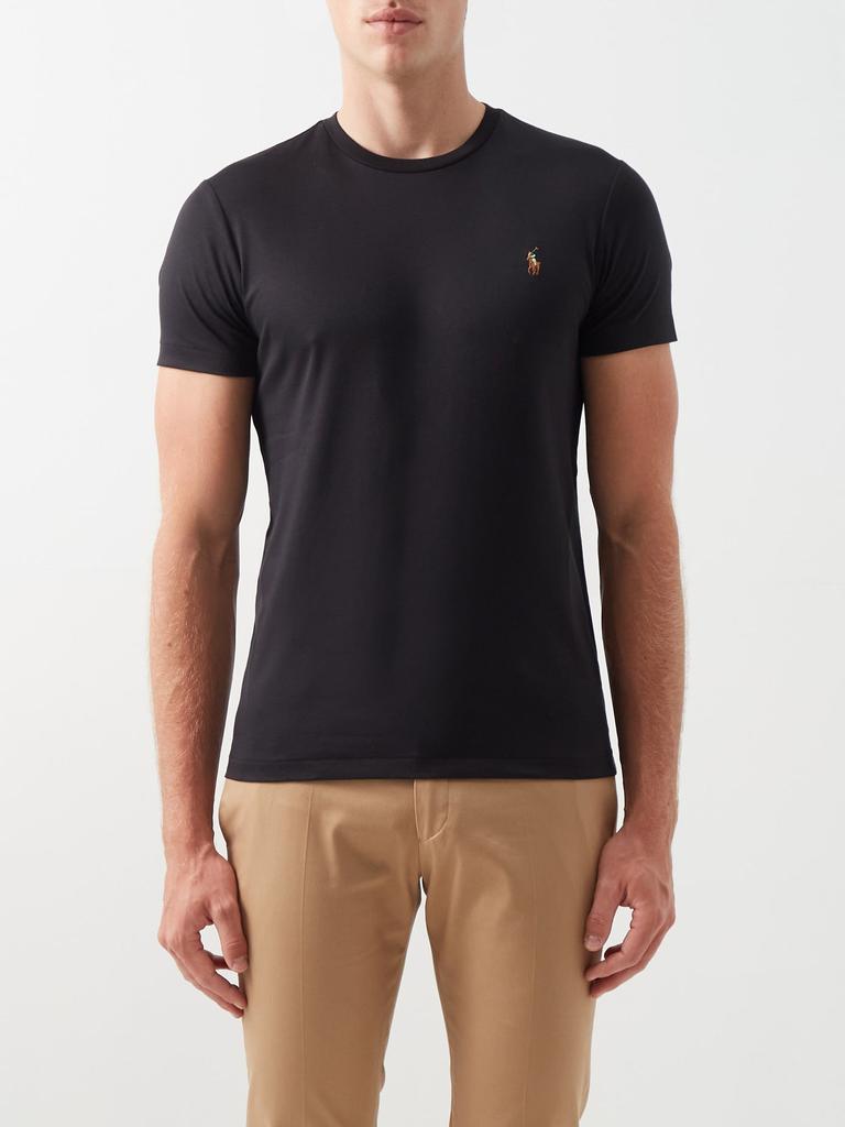Custom slim-fit logo-embroidered cotton T-shirt商品第1张图片规格展示