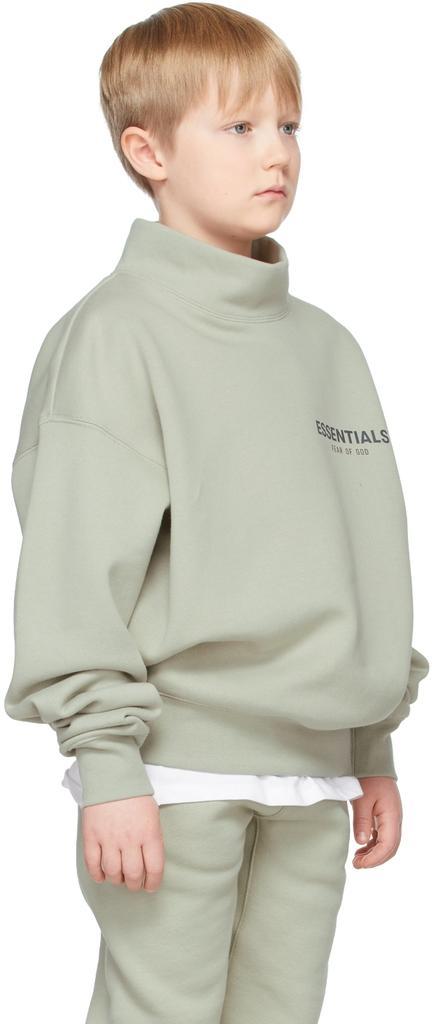商品Essentials|SSENSE Exclusive Kids Green Mock Neck Sweatshirt,价格¥473,第5张图片详细描述