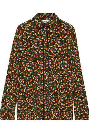 商品Ganni|Joycedale floral-print washed-silk shirt,价格¥551,第1张图片