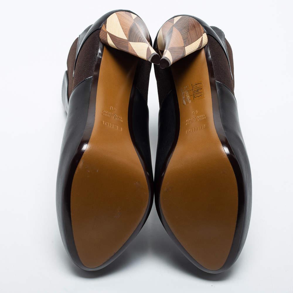 Fendi Black Leather Ankle Boots Size 40商品第6张图片规格展示