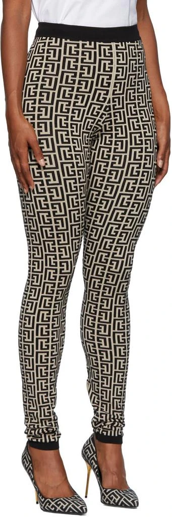 商品Balmain|黑色 & 米色 Monogram 紧身裤,价格¥11585,第2张图片详细描述