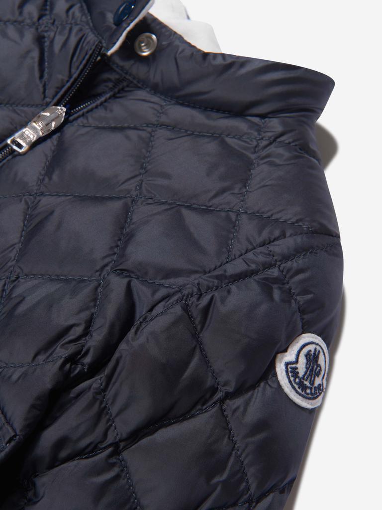 Moncler Navy Baby Girls Down Quilted Binic Jacket商品第3张图片规格展示