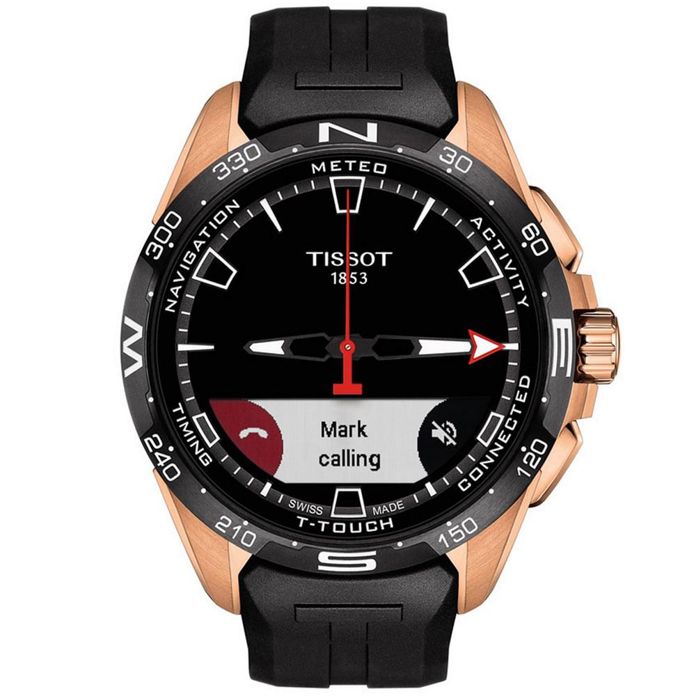 Men's Swiss T-Touch Connect Solar Black Rubber Strap Smart Watch 48mm商品第6张图片规格展示