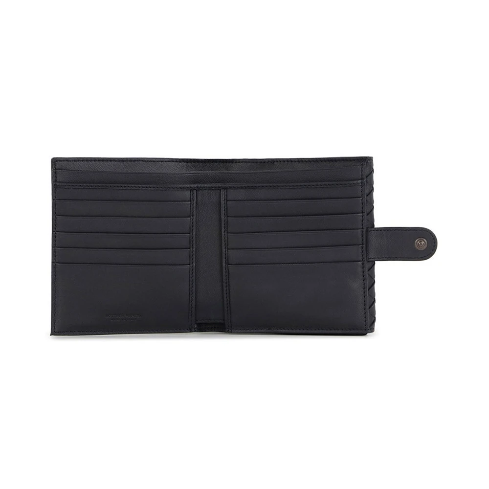 BOTTEGA VENETA 男士黑色编织皮革短款钱包 163240-V001N-4014 商品