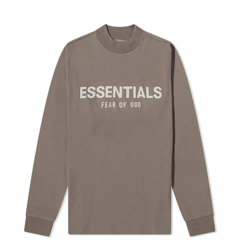 商品Essentials|FEAR OF GOD ESSENTIALS Kids Logo Long Sleeve T-Shirt - Desert Taupe,价格¥222,第1张图片