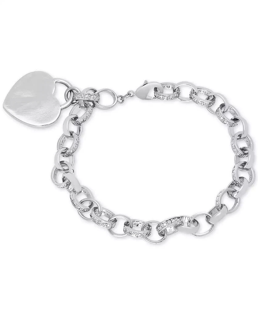 商品Macy's|Diamond Accent Heart Tag Chain Bracelet 7",价格¥319,第1张图片