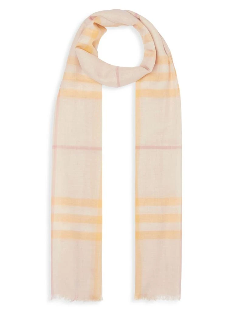 商品Burberry|Giant Check Gauze Wool & Silk Scarf,价格¥2904,第1张图片