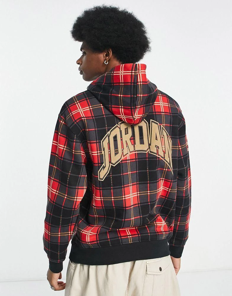 商品Jordan|Jordan essentials hoodie in fire red check with back embroidery,价格¥524,第2张图片详细描述