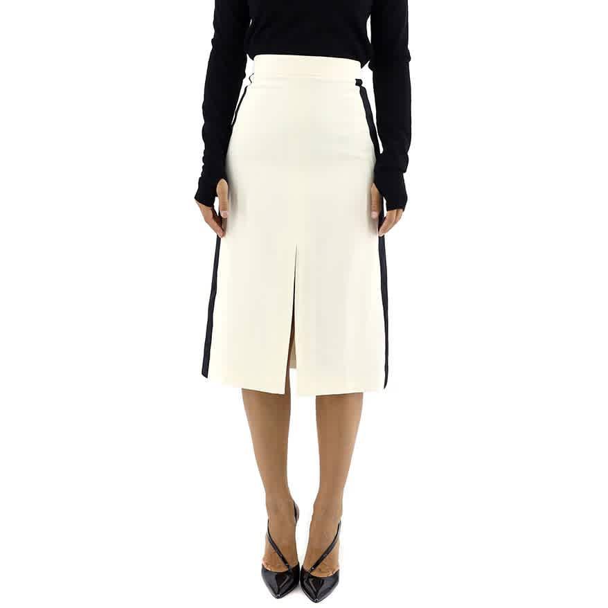 Ladies Off Whitesport Stripe Wool Silk A-line Skirt商品第1张图片规格展示