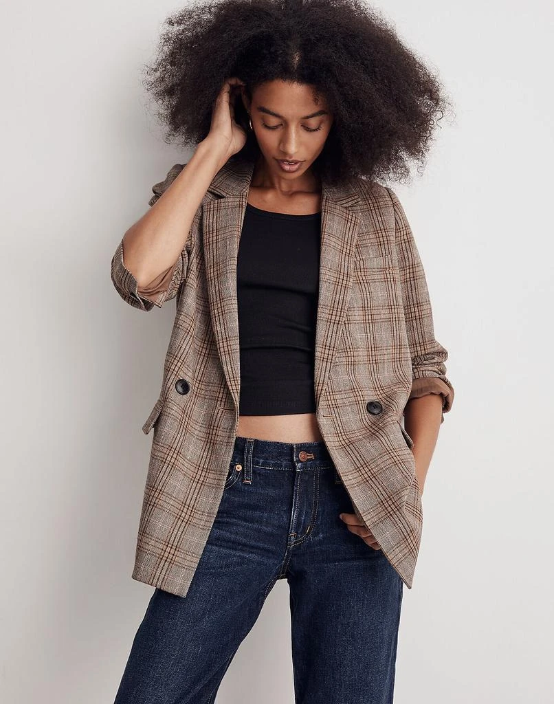 商品Madewell|Caldwell Double-Breasted Blazer in Wardlow Plaid,价格¥716,第4张图片详细描述