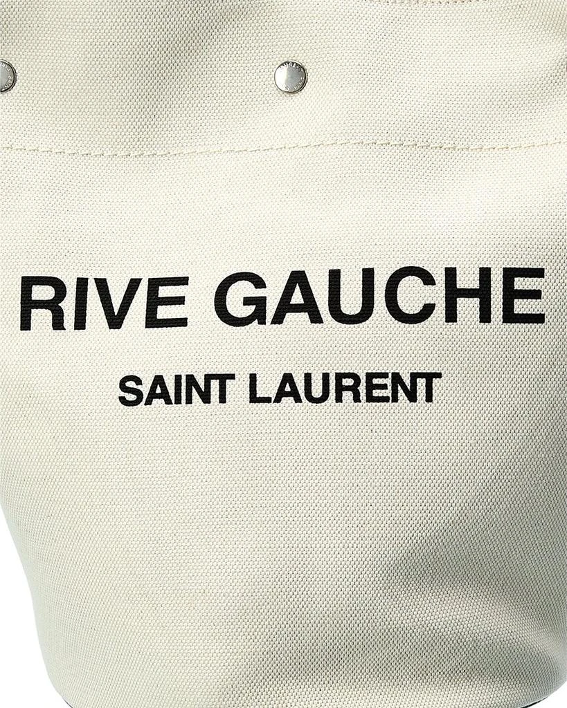 商品Yves Saint Laurent|Rive Gauche Canvas & Leather Bucket Bag,价格¥9528,第3张图片详细描述