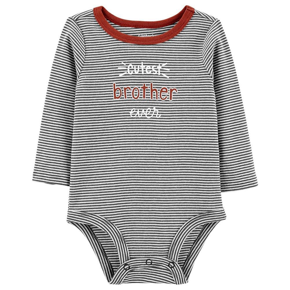 商品Carter's|Baby Boys Brother Collectible Long Sleeve Bodysuit,价格¥42,第1张图片