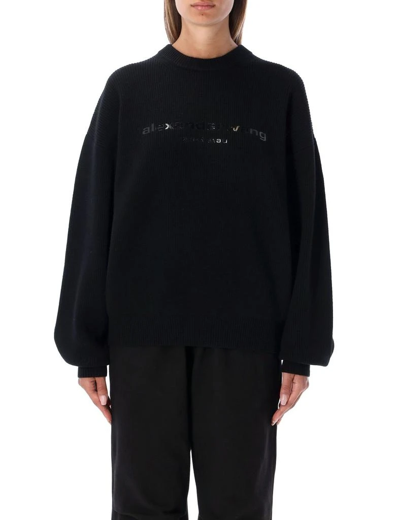 商品Alexander Wang|Alexander Wang Logo Printed Crewneck Sweatshirt,价格¥3572,第1张图片