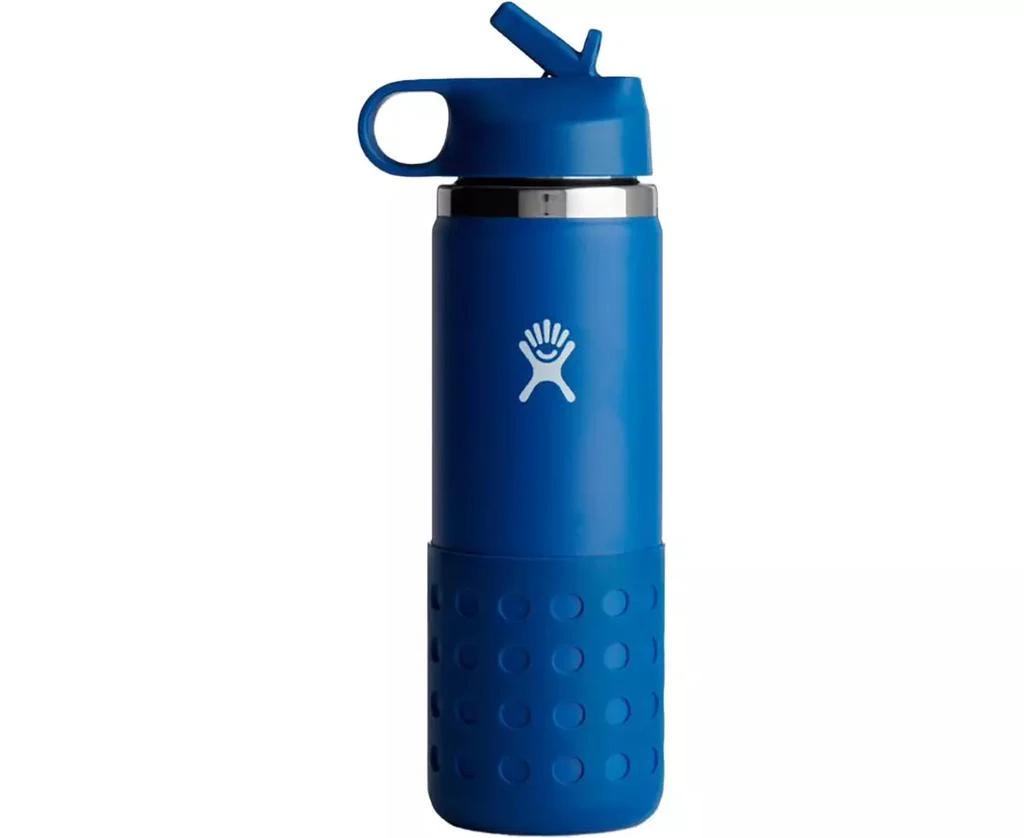 商品Hydro Flask|Hydro Flask 20 oz. Kids' Wide Mouth Bottle with Straw Lid and Boot,价格¥313,第1张图片