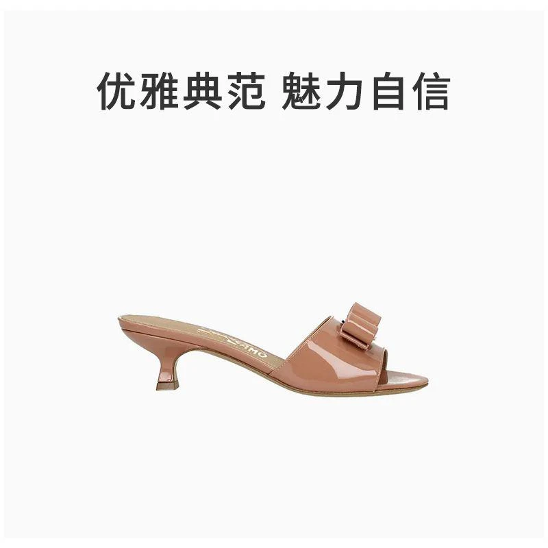 商品Salvatore Ferragamo|香港直邮ferragamo菲拉格慕女士粉色皮革凉鞋705532经典款式,价格¥4808,第6张图片详细描述