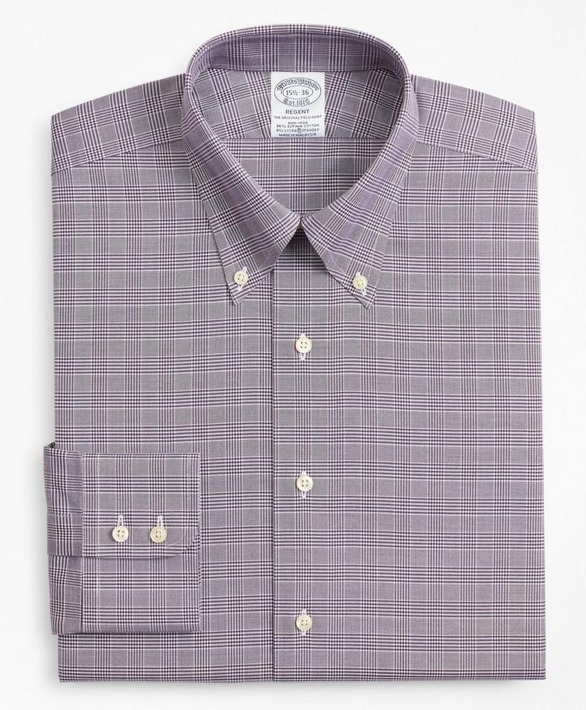 商品Brooks Brothers|Regent Regular-Fit Dress Shirt, Non-Iron Royal Oxford Glen Plaid,价格¥373,第6张图片详细描述