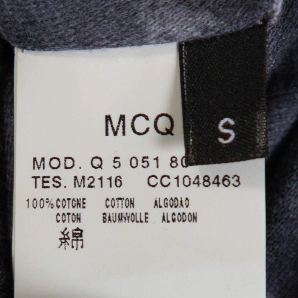 McQ by Alexander McQueen Graphite Printed Cotton Jersey Hooded Dress S 商品