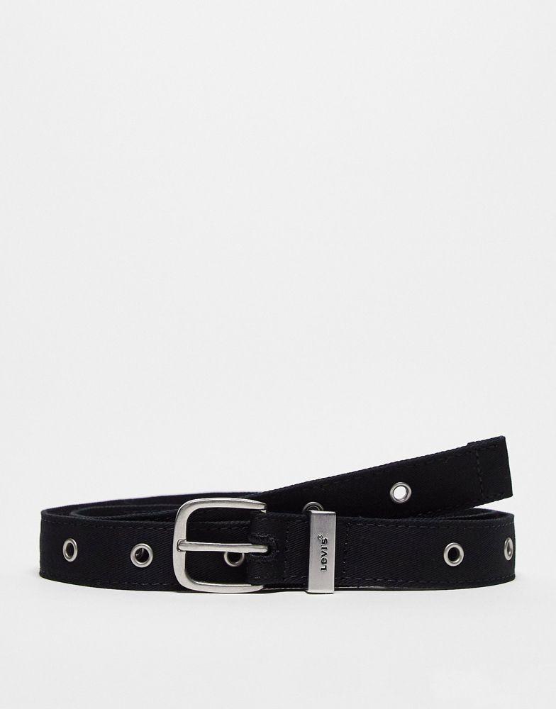 商品Levi's|Levi's fabric grommet belt in black,价格¥221,第1张图片
