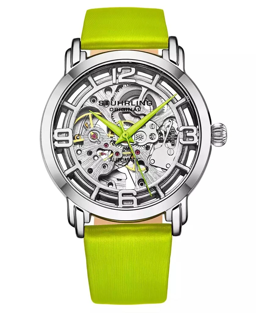 商品Stuhrling|Women's Automatic Green Genuine Leather Strap Watch 40mm,价格¥1086,第1张图片