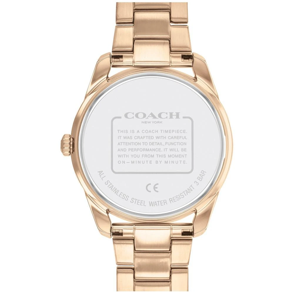 商品Coach|Women's Preston Carnation Gold-Tone Bracelet Tea Rose Watch 36mm,价格¥1540,第3张图片详细描述