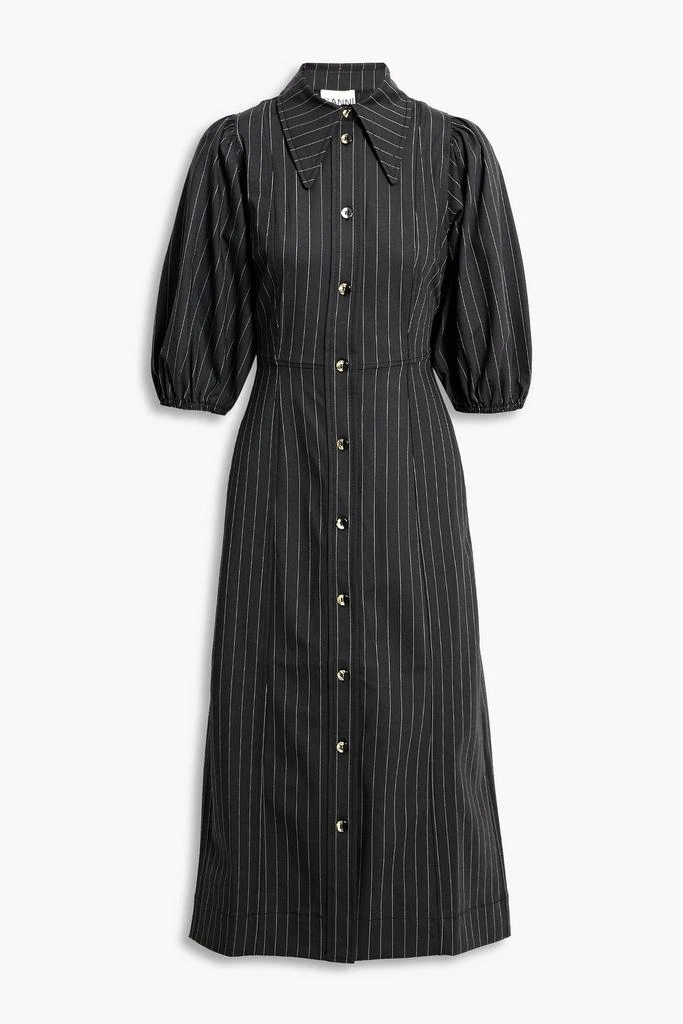 商品Ganni|Pinstriped twill midi dress,价格¥449,第1张图片