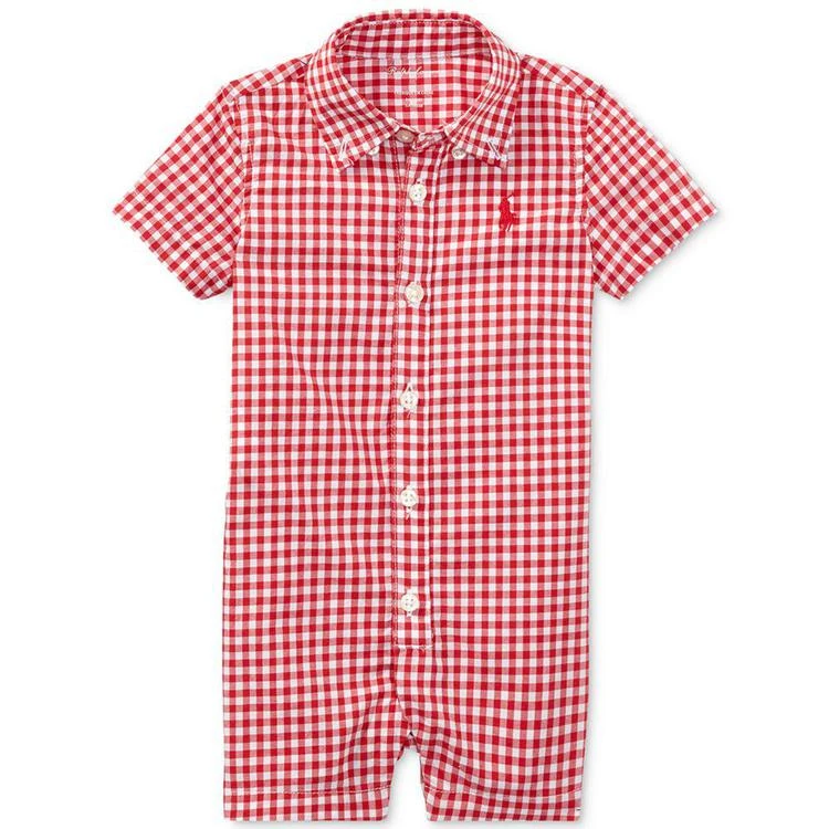 商品Ralph Lauren|Gingham Cotton Romper, Baby Boys,价格¥176,第1张图片