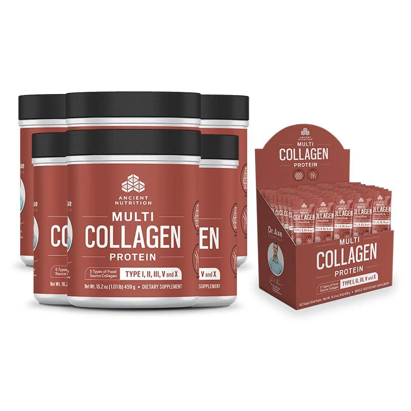 商品Ancient Nutrition|Multi Collagen Protein 6-Pack + 40 Stick Pack Box,价格¥2018,第2张图片详细描述