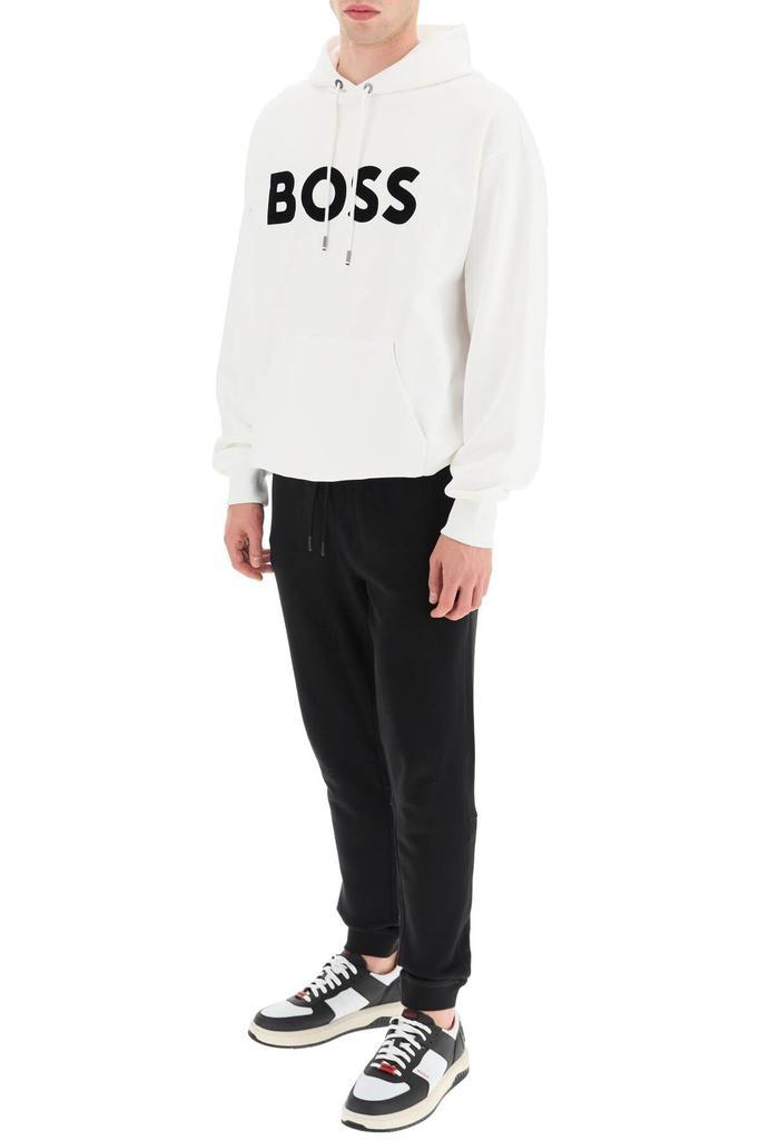 商品Hugo Boss|'SULLIVAN' FLOCKED LOGO HOODIE,价格¥1159,第4张图片详细描述