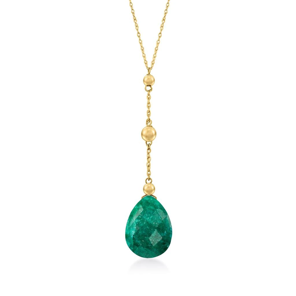 商品Ross-Simons|Emerald Y-Necklace in 14kt Yellow Gold,价格¥1200,第1张图片