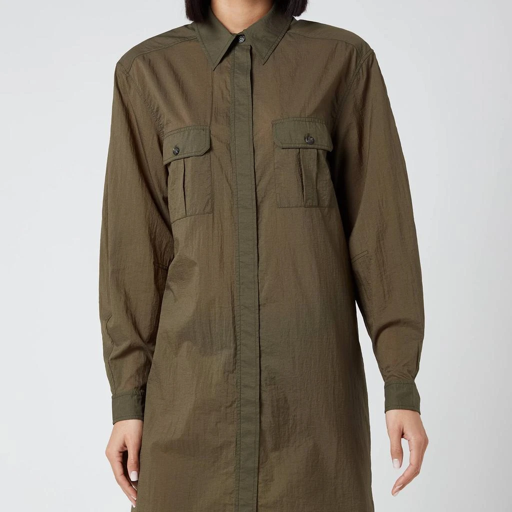 商品Ganni|Ganni Women's Light Ripstop Shirt Dress - Kalamata,价格¥194,第3张图片详细描述