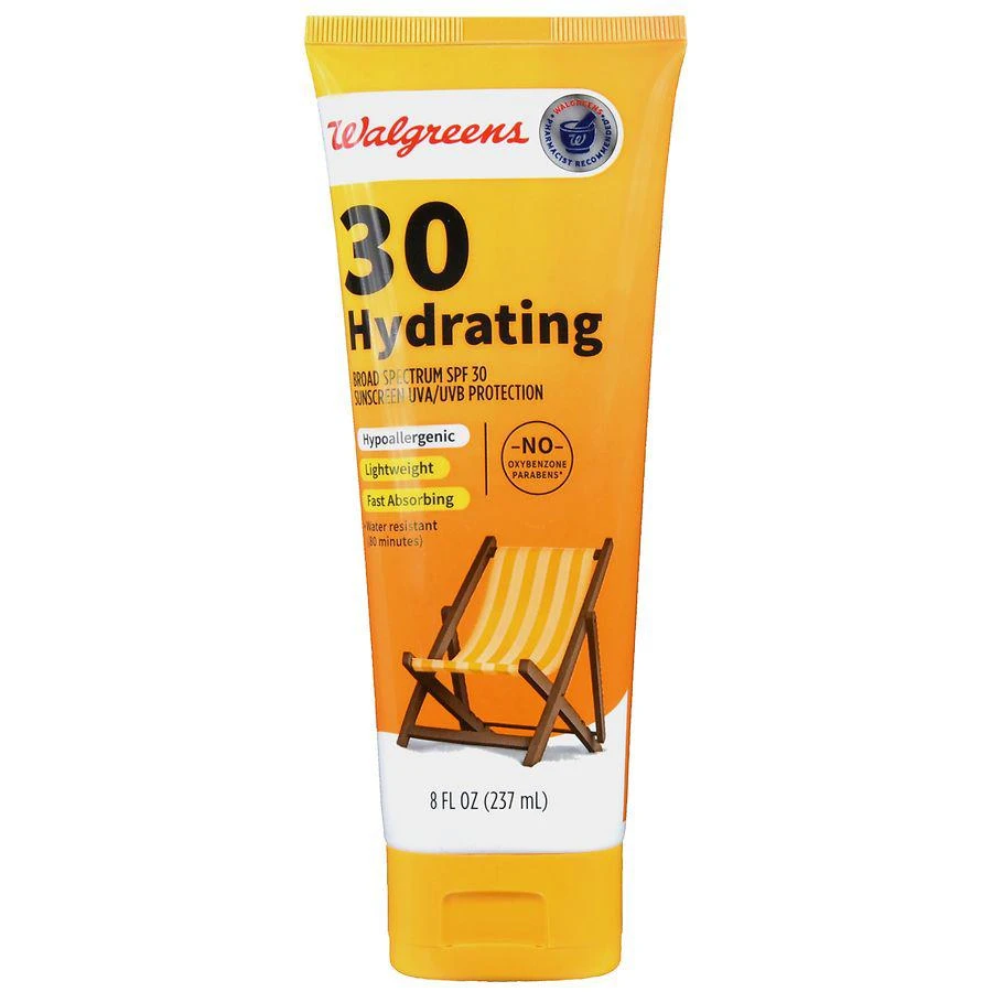 商品Walgreens|Hydrating Sunscreen Lotion SPF 30,价格¥63,第2张图片详细描述