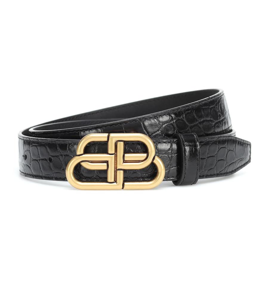 BB croc-effect leather belt商品第1张图片规格展示