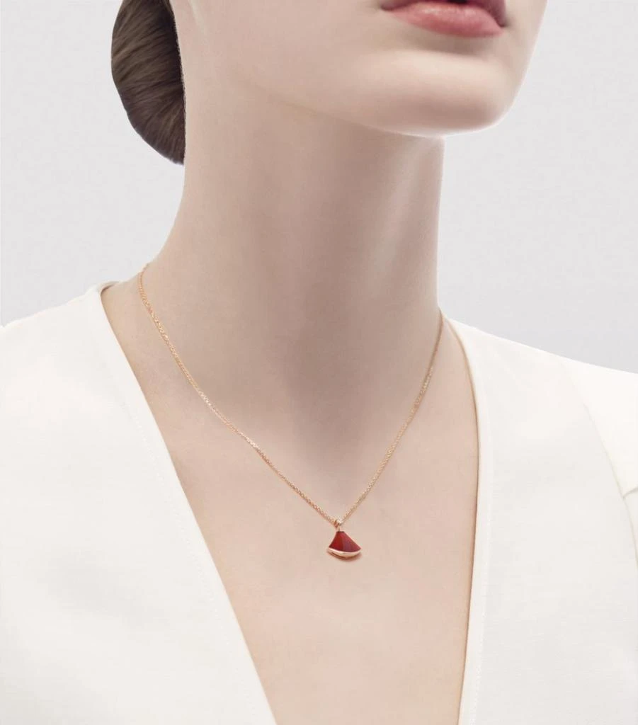 商品BVLGARI|Rose Gold, Carnelian And Diamond Divas' Dream Necklace,价格¥23998,第2张图片详细描述