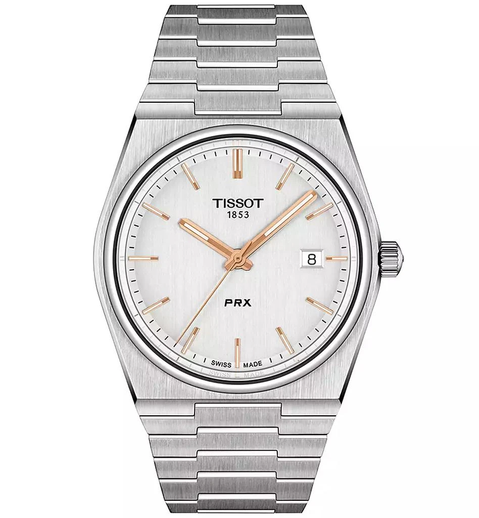 商品Tissot|Men's Swiss PRX Stainless Steel Bracelet Watch 40mm,价格¥2957,第1张图片