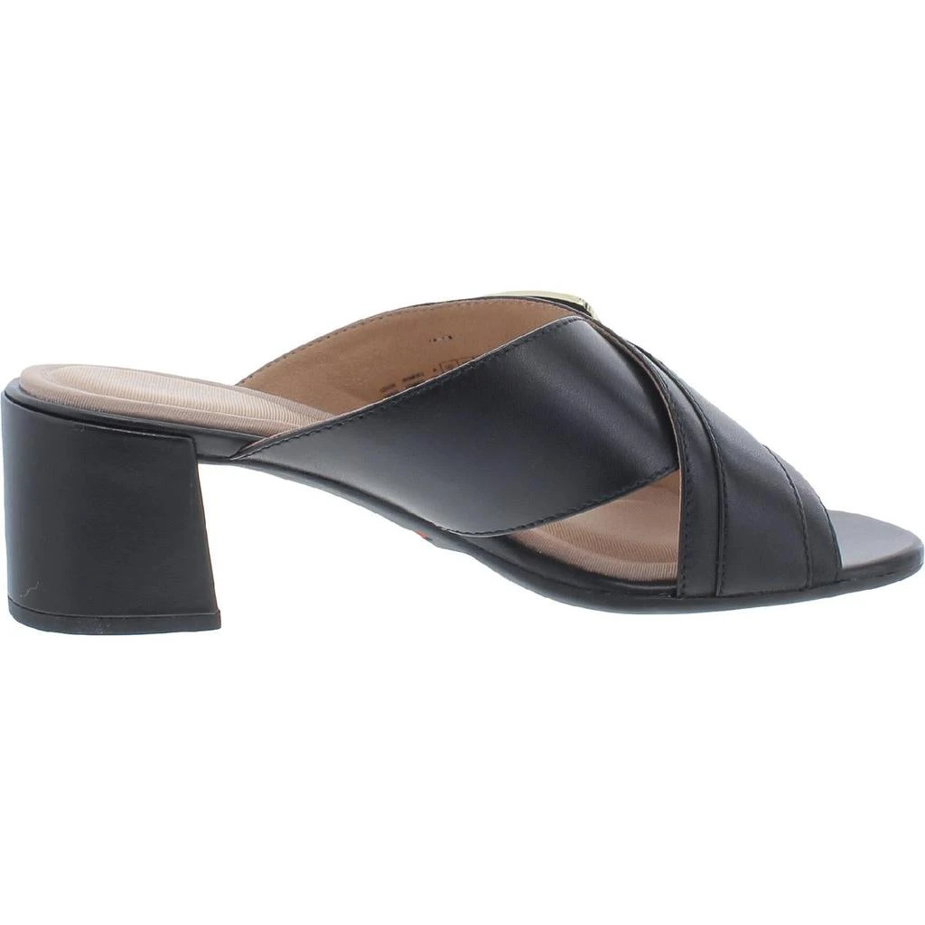 商品Rockport|Rockport Womens Alaina Leather Criss-Cross Front Slide Sandals,价格¥86,第2张图片详细描述