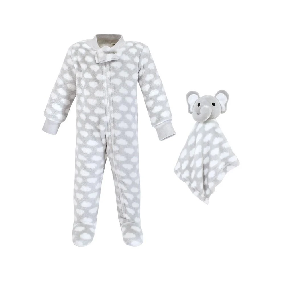 商品Hudson|Baby Girls and Boys Flannel Plush Coveralls with Security Blanket,价格¥128,第1张图片