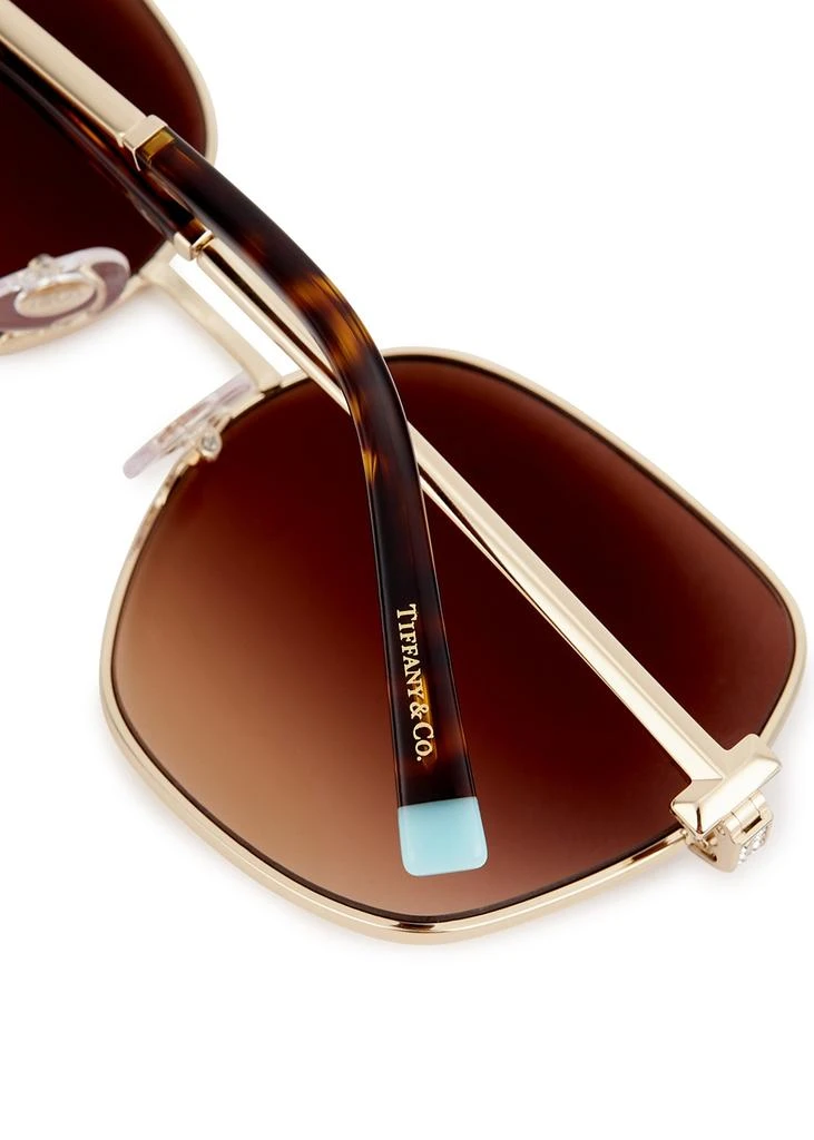 商品Tiffany & Co.|Gold-tone oversized sunglasses,价格¥2222,第3张图片详细描述