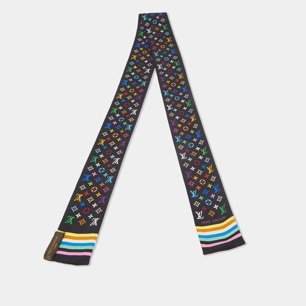 商品[二手商品] Louis Vuitton|Louis Vuitton Black/Multicolor Monogram Silk Bandeau Scarf,价格¥2272,第1张图片