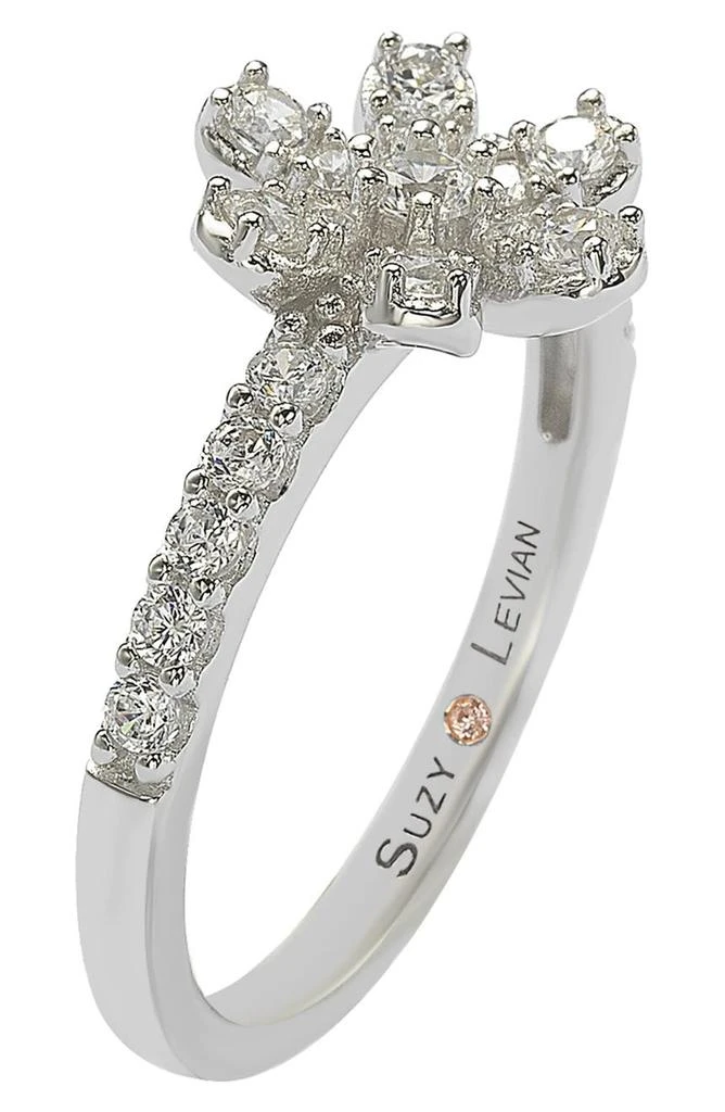 商品Suzy Levian|Sterling Silver CZ Dainty Flower Ring,价格¥716,第4张图片详细描述